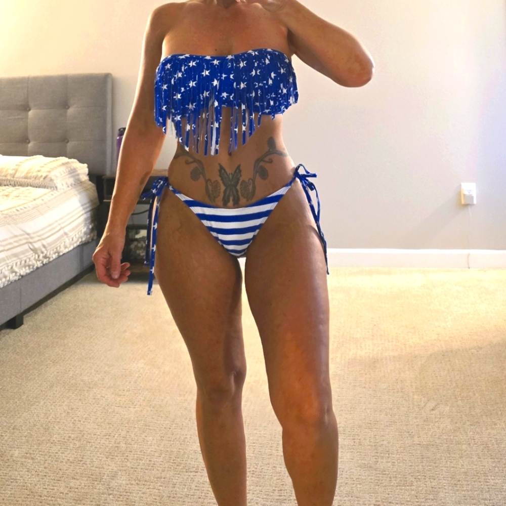 Pg1 #11 Blue Star Fringe Bikini - Picture 4 of 9